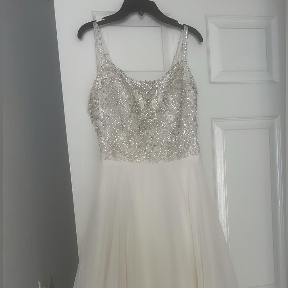 Elegant White and Silver Wedding gown